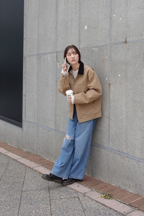 バイカラールーズブルゾン